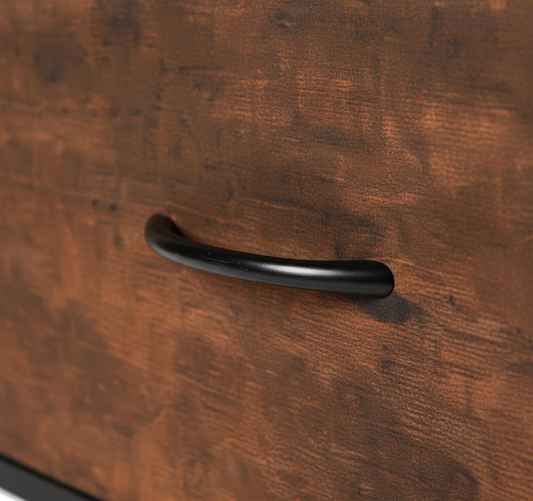 Left. AOITUN - 5-Drawer Wide Fabric Dresser for Bedroom - Tall Chest Drawer for Small Spaces - brown.