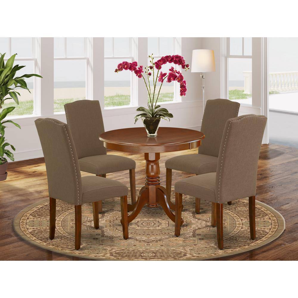 Left. East West Furniture - Dining Room Set Mahogany - Brown.