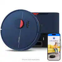 bObsweep - Dustin Self-Empty Robot Vacuum & Mop, with 100-Day Dock, SLAM Navigation, & Activated Charcoal Filtration - Original Version in Navy - Front_Zoom