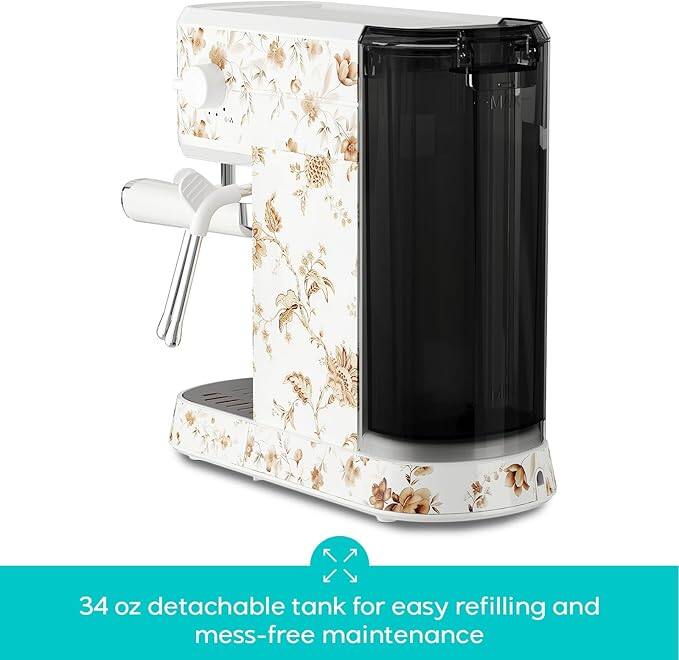34 oz detachable tank for easy refilling and mess-free maintenance