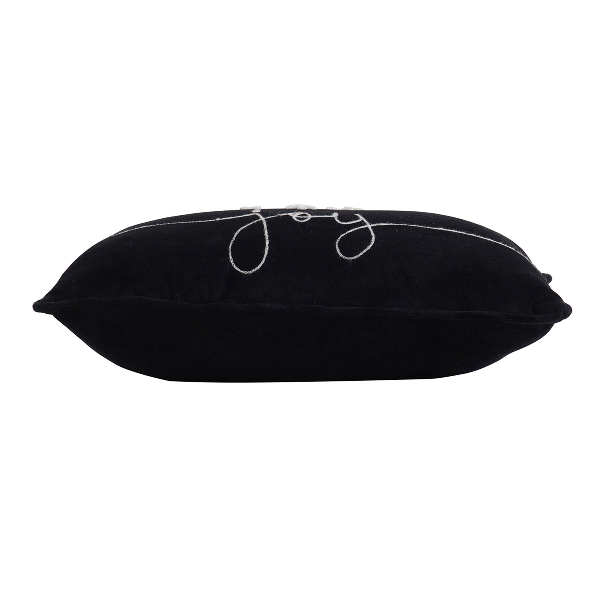Alt View 2. Boyel Living - Set of 2 Black Velvet Holiday Pillows with Embroidered Joy and Snowflake Design - Black White.
