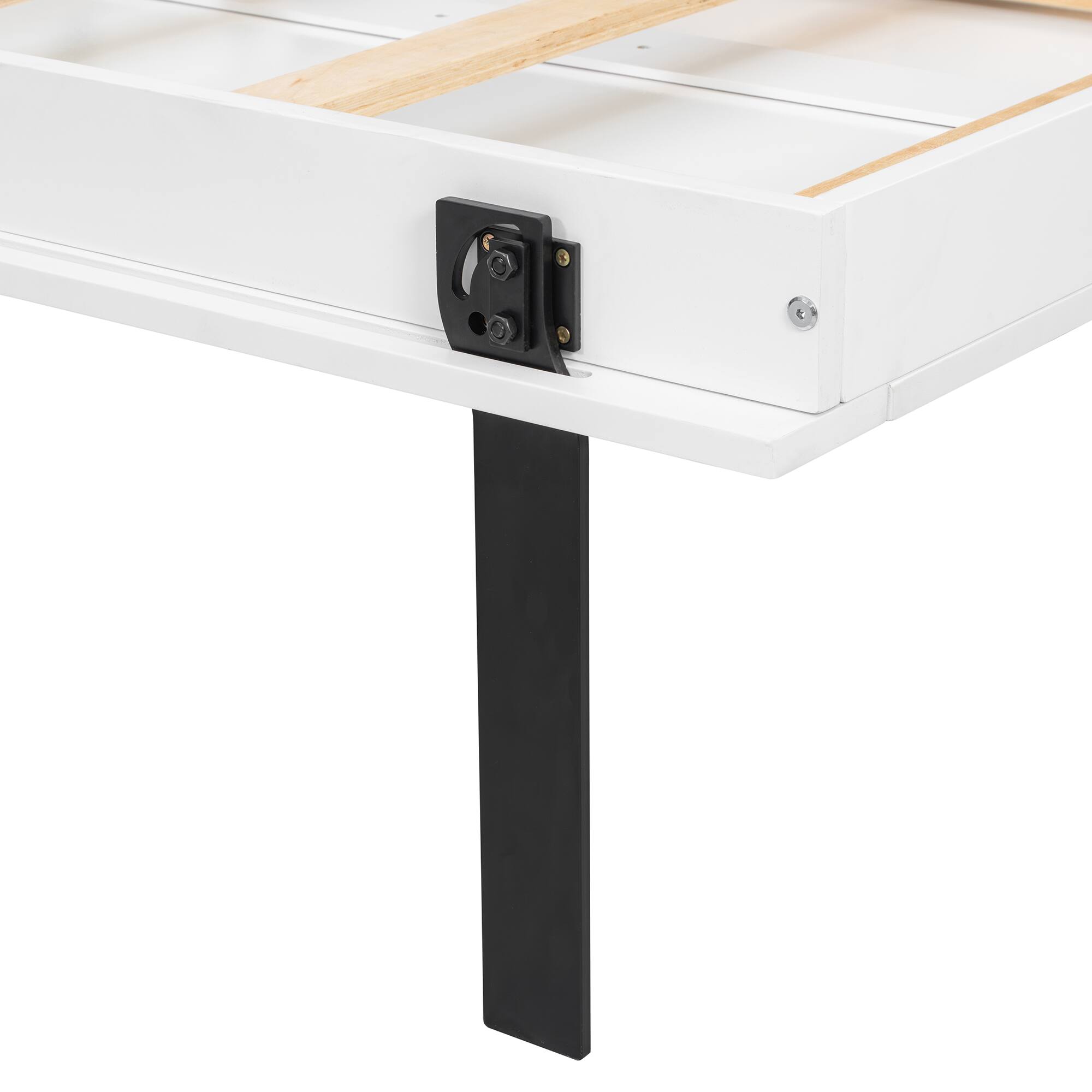 Alt View 5. Anysun - Rotating Queen Murphy Bed - Hidden Storage Racks, Space-Saving Multifunctional Wall Bed for Home Office & Small Rooms - White.