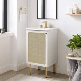 Chaucer Bathroom Vanity with White Basin Included by Modway - White White