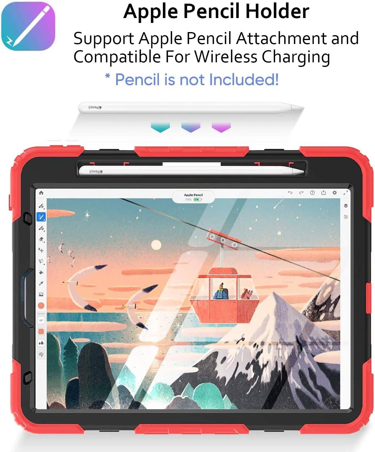 Apple Pencil Holder Support Apple Pencil Attachment and Compatible For Wireless Charging *Pencil is not Included!
