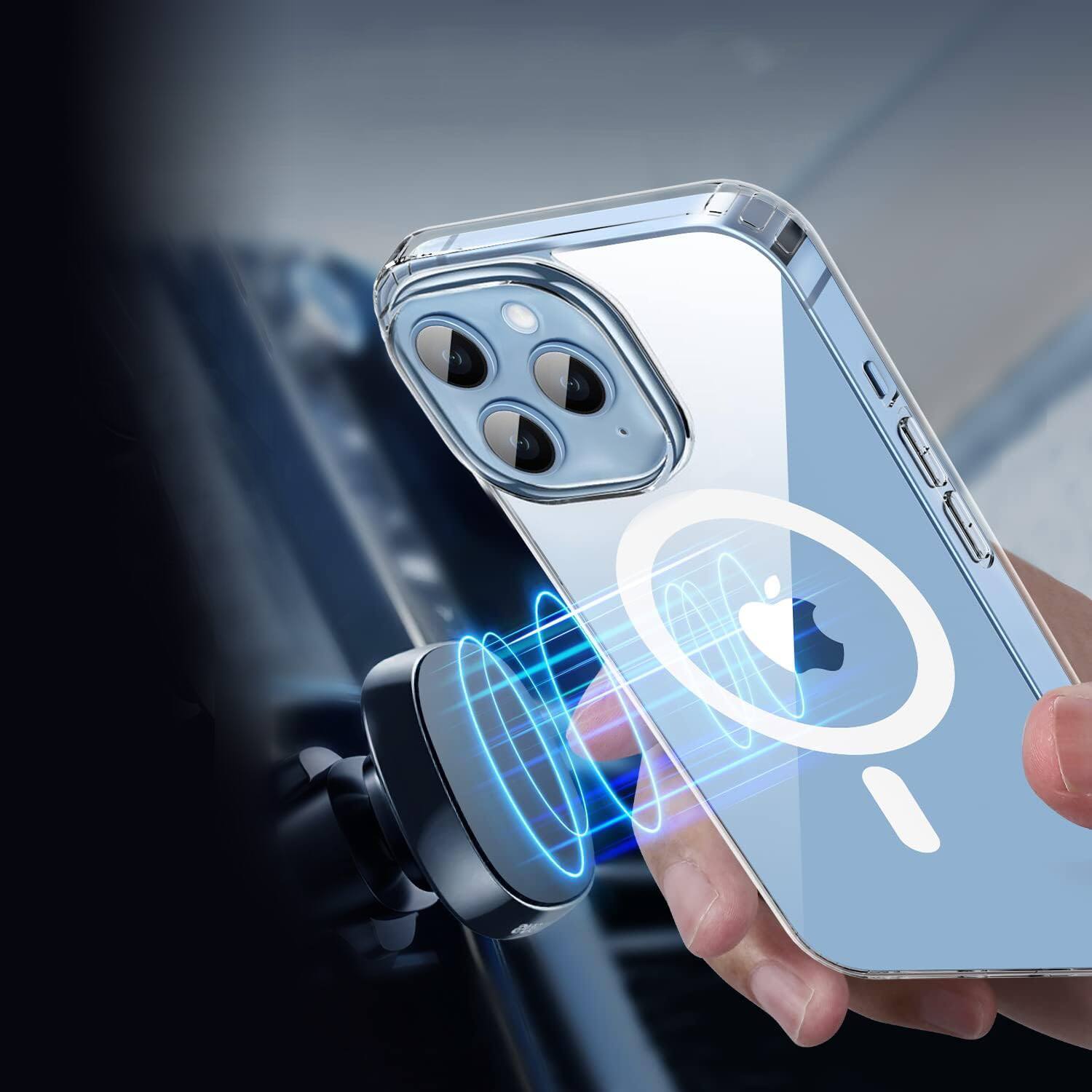 Left. SaharaCase - Venture Series Case Compatible with Magsafe Case for iPhone 15 Pro Max - Clear - Clear.