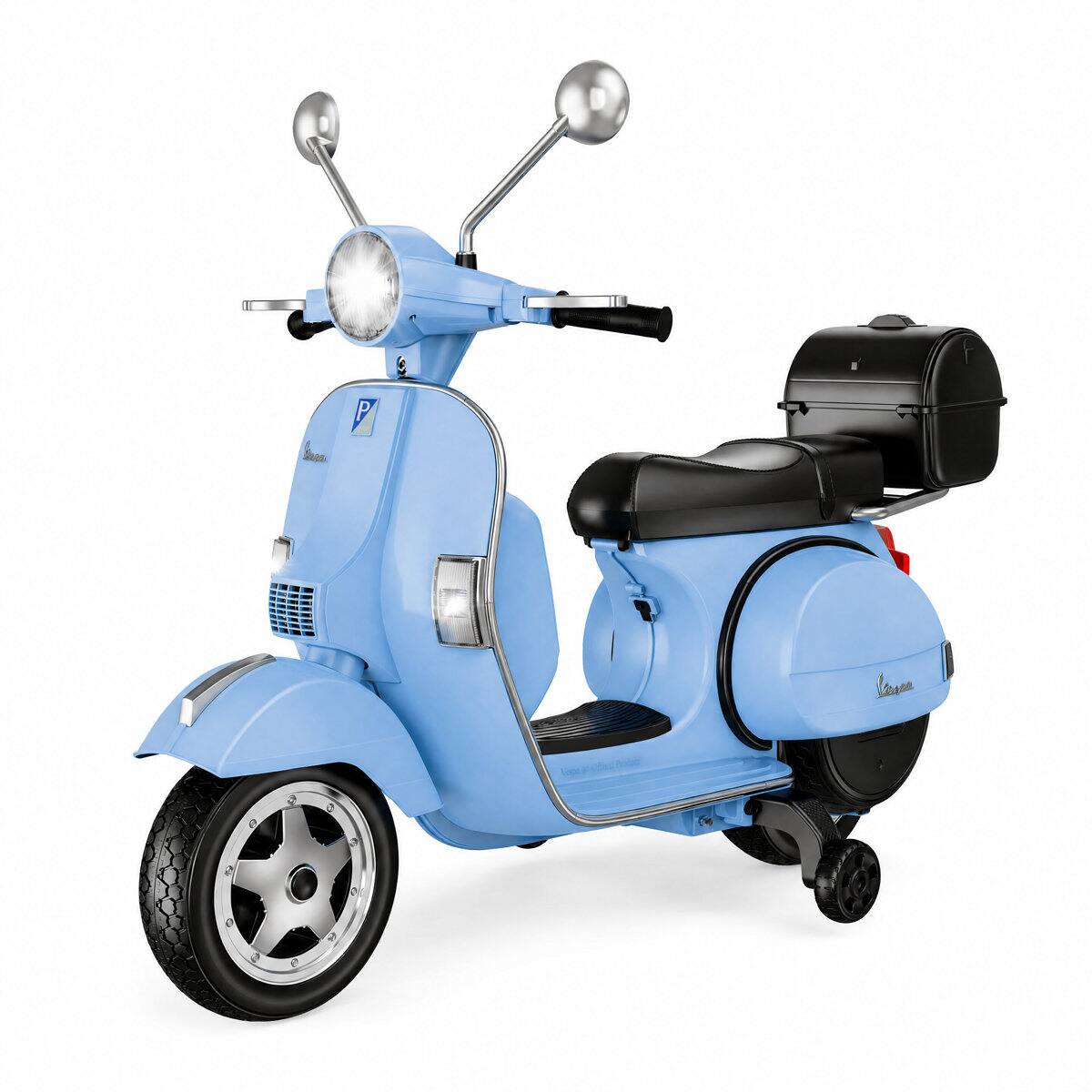 Front. Wisairt - 12V Kids Electric Motorcycle Ride On Toy with Trunk, Music, USB, Bluetooth, 4.5km/h, for Ages 3-6 - Blue.