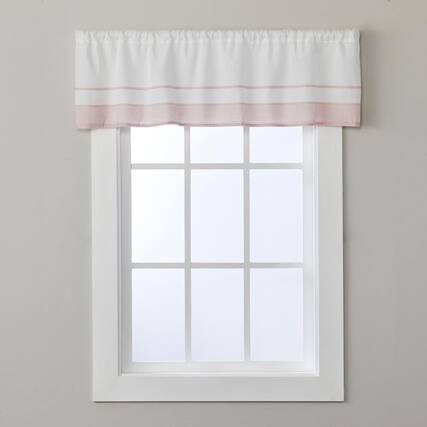 Front. SKL Home - SKL Home By Saturday Knight Ltd Carrick Stripe Valance - 56" x 13" Pink - Pink.