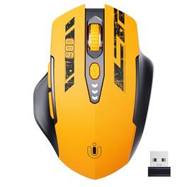 Cozy Serene - Wireless Mouse Rechargeable Upgraded 2.4ghz Computer Levels Dpi Yellow - Wireless - matte yellow