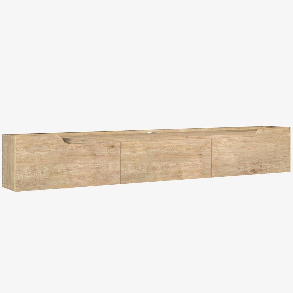 Angle. Atelier Mobili - Floating TV Stand for Up to 80 Inch TVs – Wall Mounted Entertainment Center - Beige.