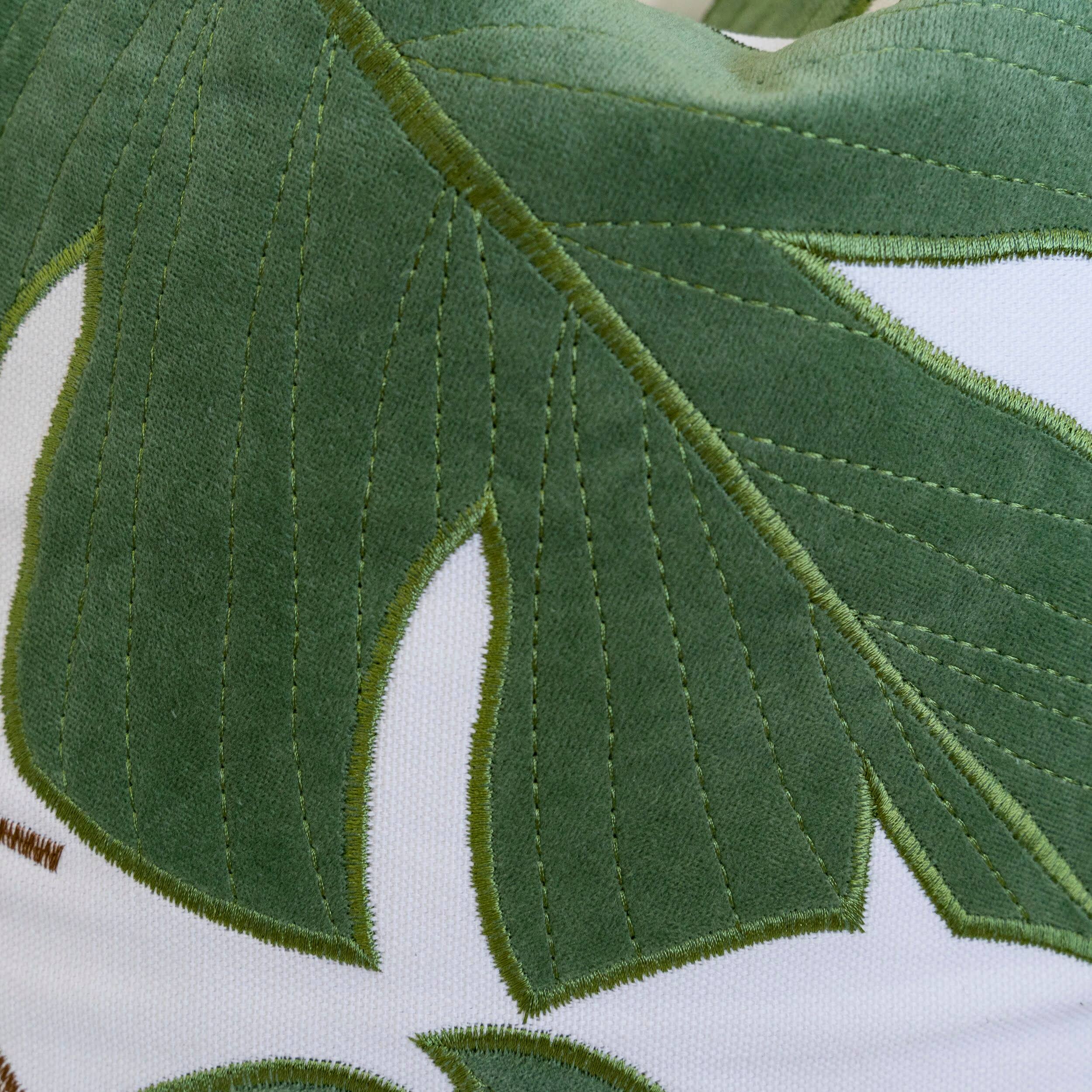 Angle. LuXeo - Cotton Reversible Throw Pillow, Size: 20"x20" - GREEN.