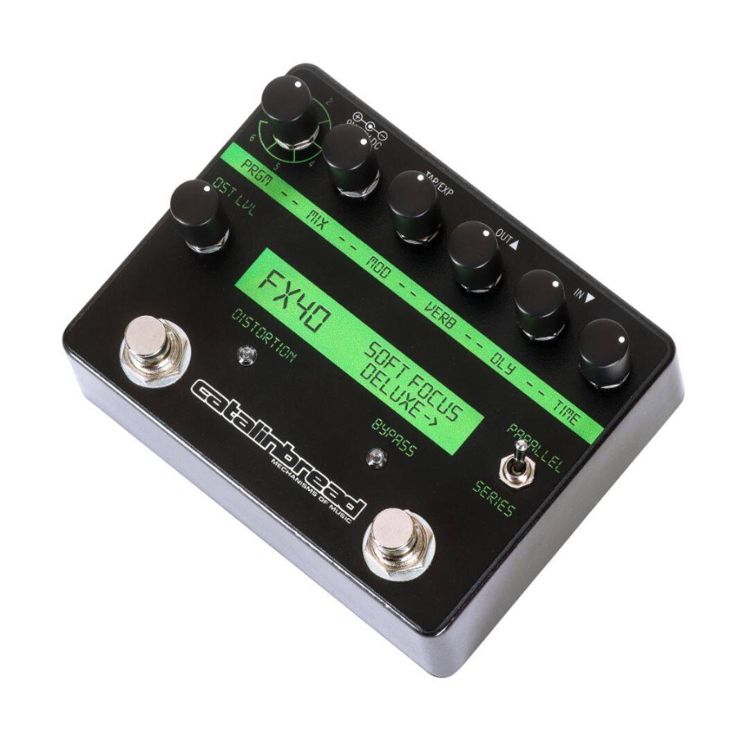 5 DC 5 OST PRGM TAP/EXP TAP - EXP LUL MIX I OUT MO0 1 IN DISTORTION OIS TOR FX40 VERB I I0N SOFT DLY y - SC DELUXE-> - FOCUS TIME catalinbread - 8YPASS PRRALLEL MECHANISMS bread NISMG C MUSIC SERIES