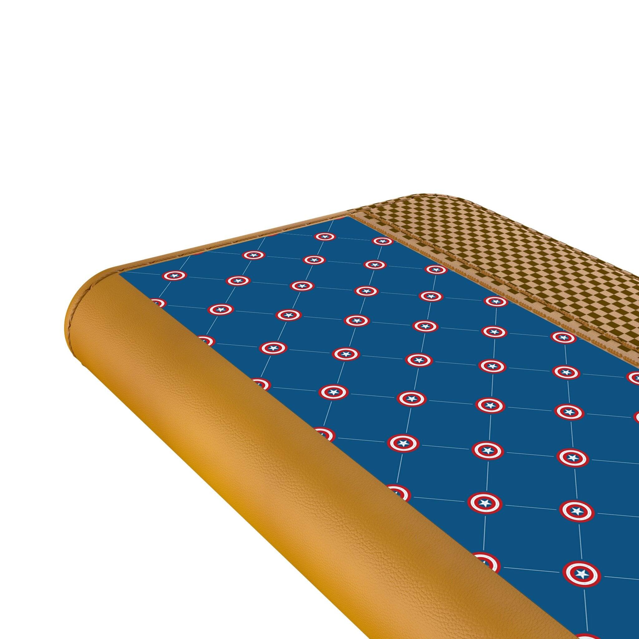 Alt View 1. Keyscaper - Marvel Pattern Folio Phone Case - Samsung Galaxy S22 Plus - Captain America.