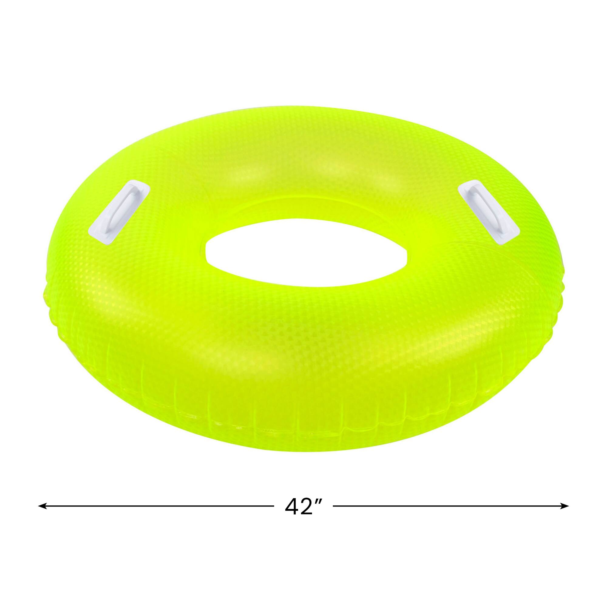 Alt View 2. Northlight - 42" Yellow Sparkle Inflatable Swimming Pool Tube Ring Float.