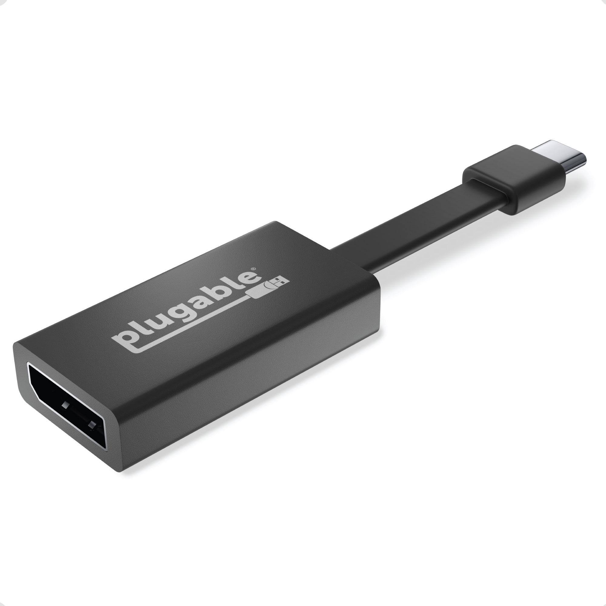Plugable - USB C to DisplayPort Adapter 4K 60Hz,Thunderbolt3 to DP,Driverless - Black