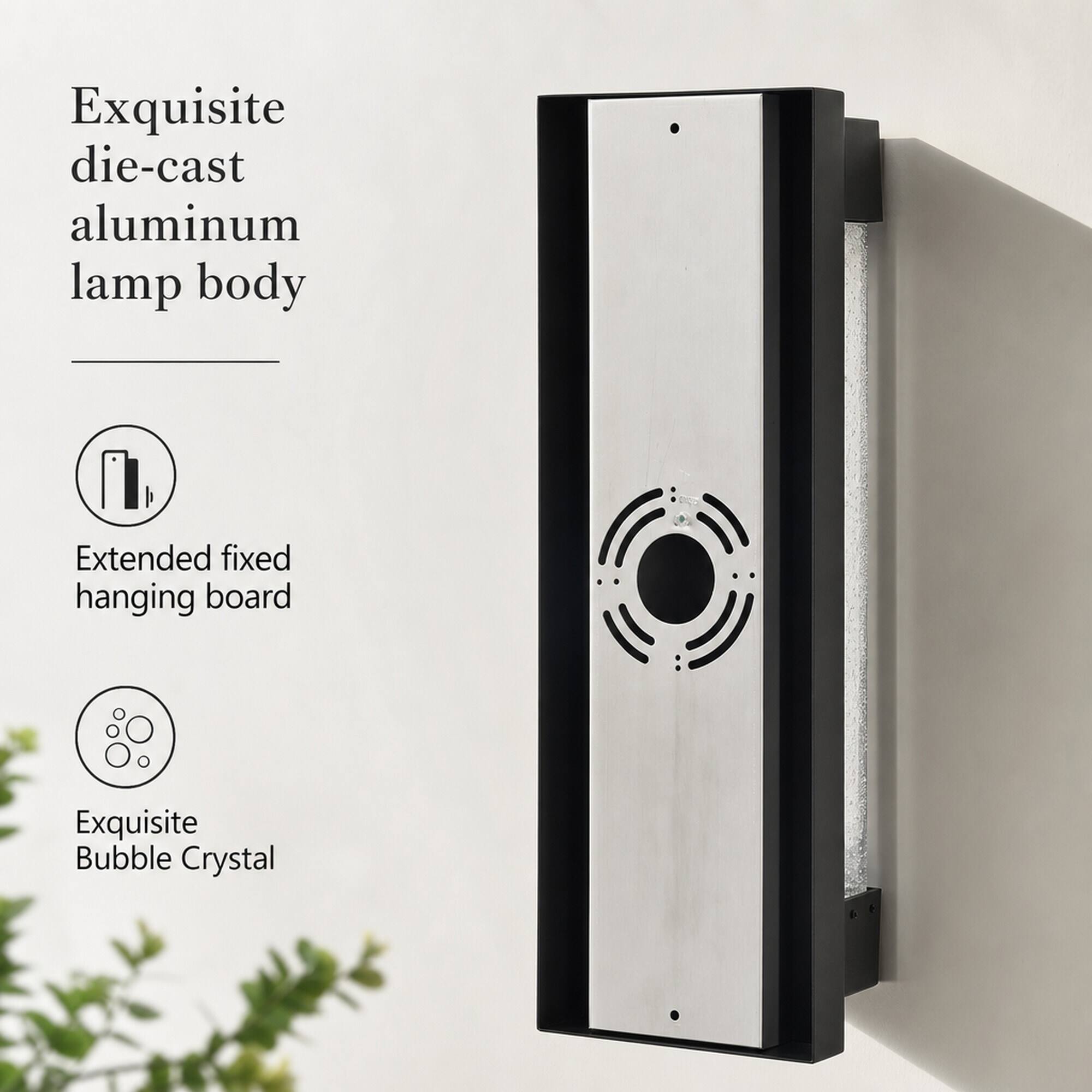 Exquisite die-cast aluminum lamp body

Extended fixed hanging board

Exquisite Bubble Crystal