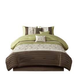 Gracie Mills - Rogelio 7-Piece Transitional Embroidered Comforter Set - Green