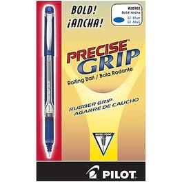 Pilot - Precise Grip Rollerball Pens, Bold Point, Ink, Dozen - Blue