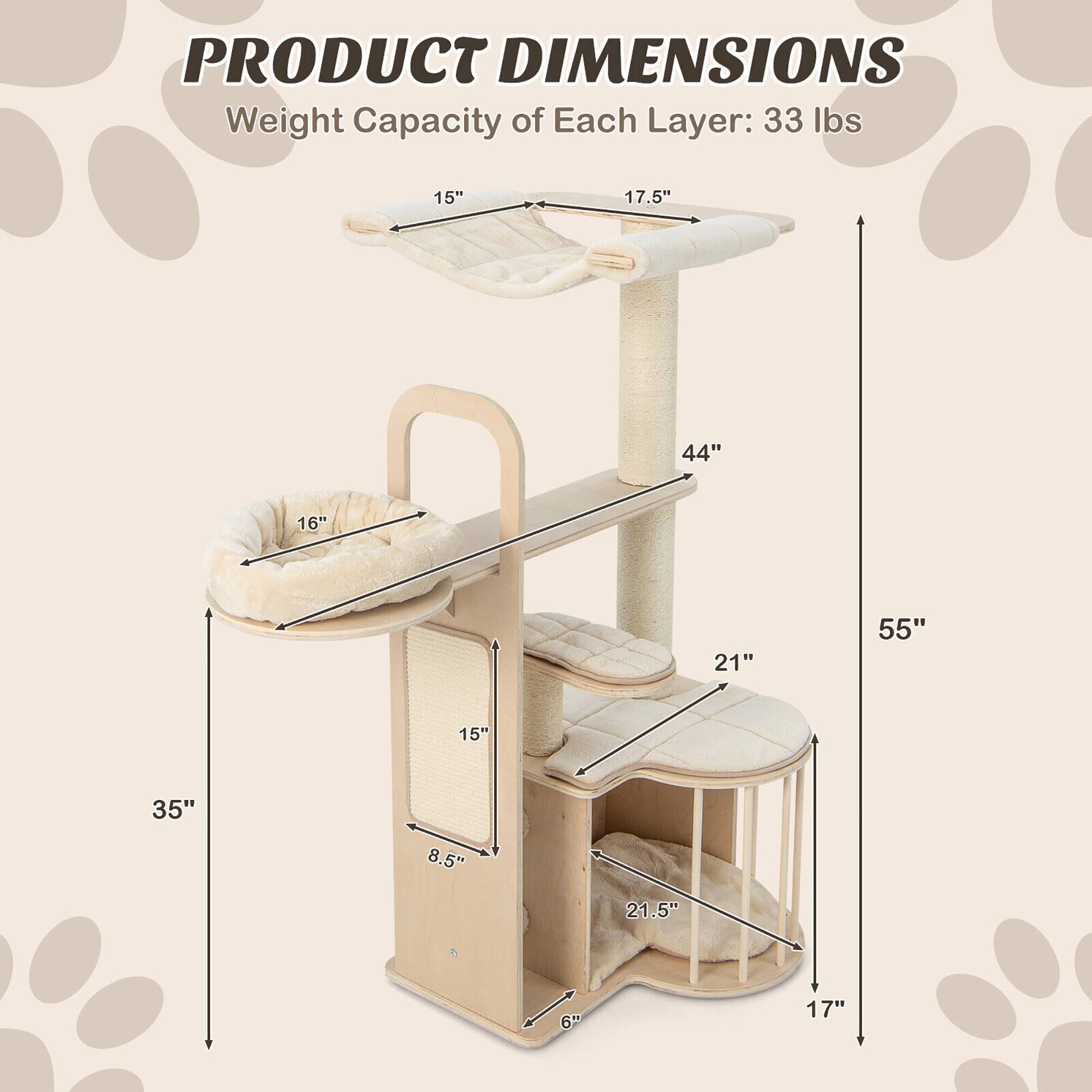PRODUCT DIMENSIONS  
Weight Capacity of Each Layer: 33 lbs  

- 15"  
- 17.5"  
- 44"  
- 16"  
- 21"  
- 55"  
- 15"  
- 35"  
- 8.5"  
- 21.5"  
- 6"  
- 17"