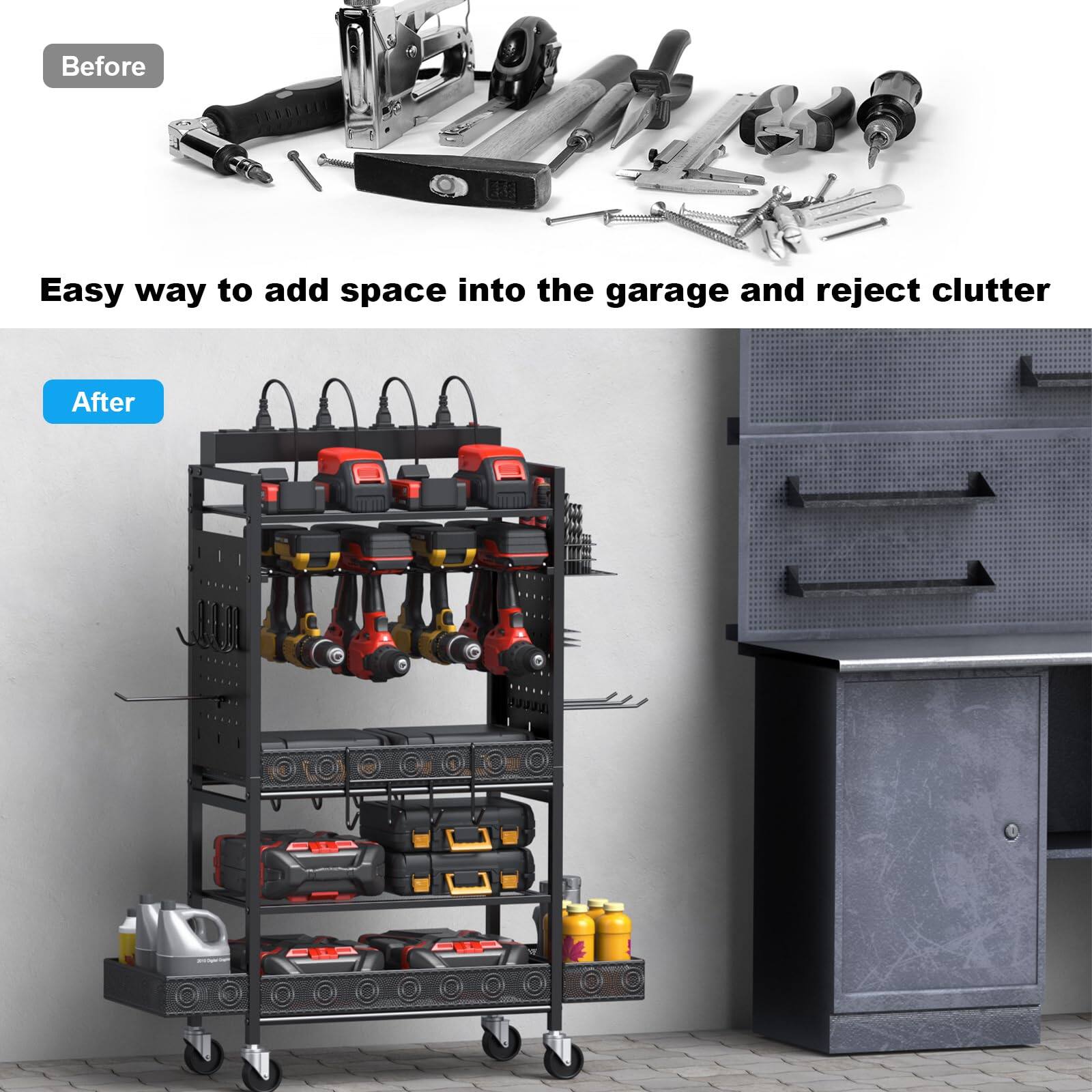 Before

Easy way to add space into the garage and reject clutter

After