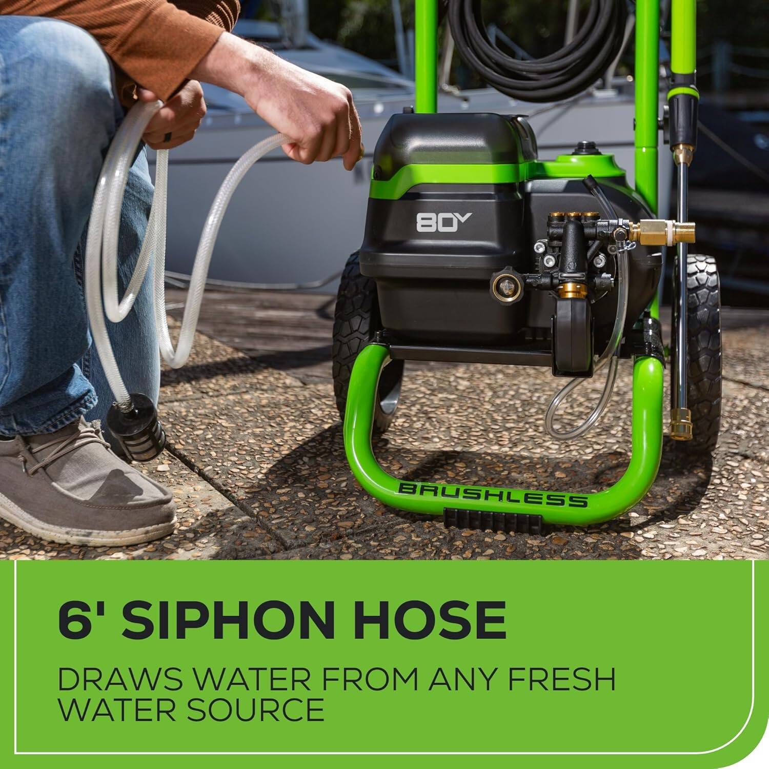 6' SIPHON HOSE  
DRAWS WATER FROM ANY FRESH WATER SOURCE