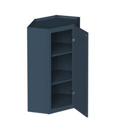 Boyel Living - 24-in W x 30-in H x 12-in D Shaker RTA Kitchen Diagonal Corner Wall Cabinet with Soft-Close - Charcoal Blue