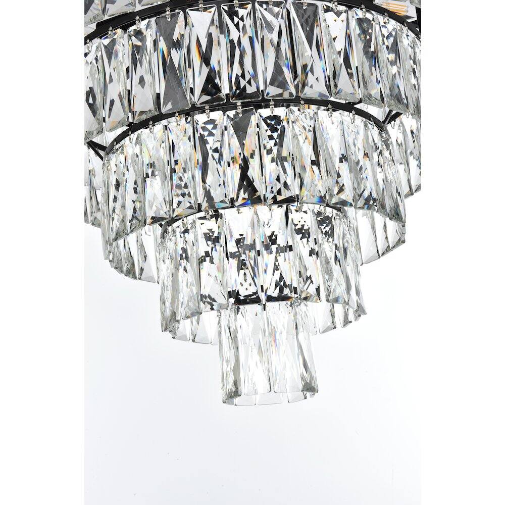 Alt View 3. Elegant Lighting - Josephine 27 Inch Round Chandelier In Black - Black And Clear.
