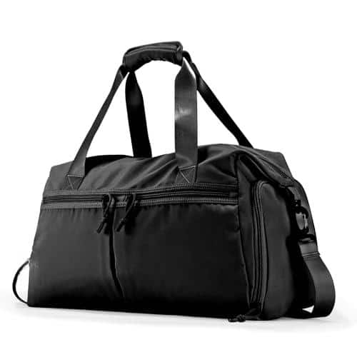 Fabibe - Weekender Duffel Bag with Shoe Compartment And Wet Pocket-Luggage Everyday Overnight for Men and Women Travel-Carry O - Black-M