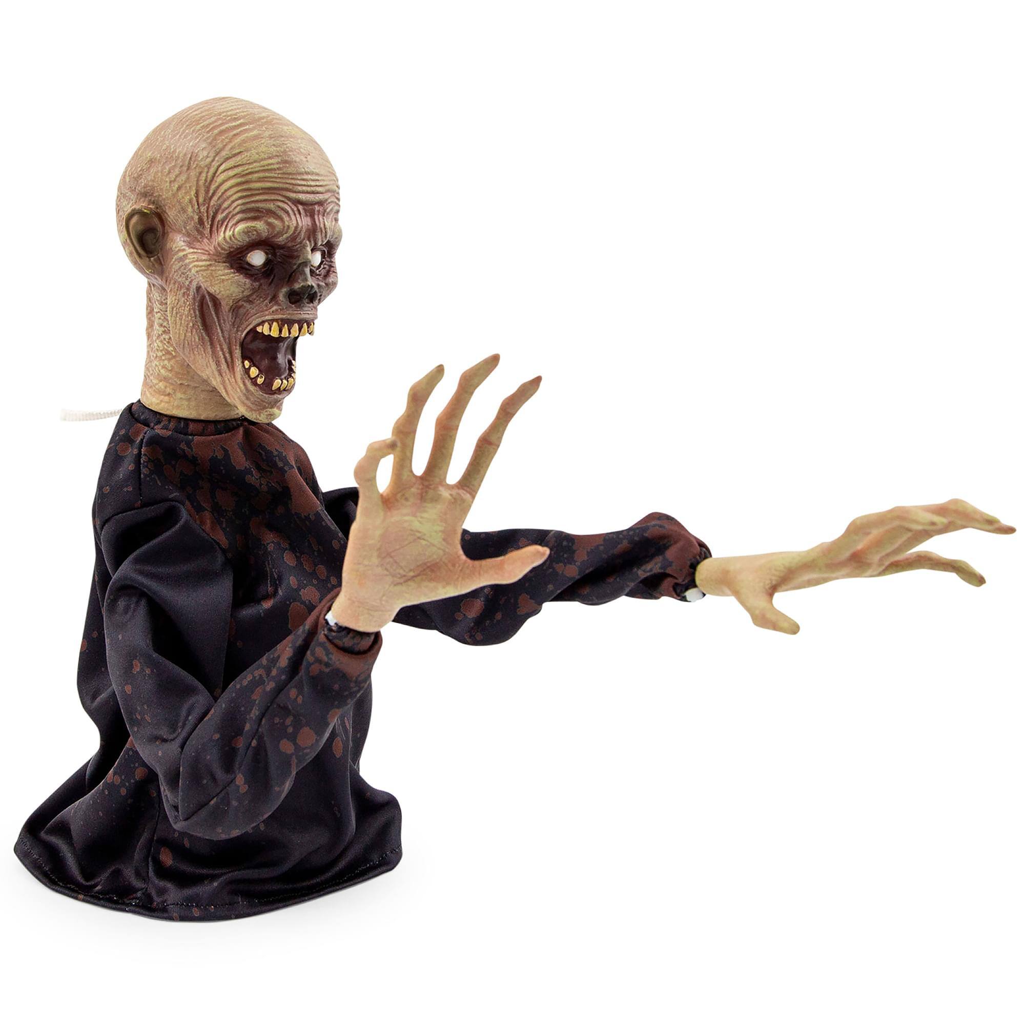 Alt View 10. Toynk - Horror Reachers Zombie 13-Inch Boxing Puppet Toy | Toynk Exclusive - Black.