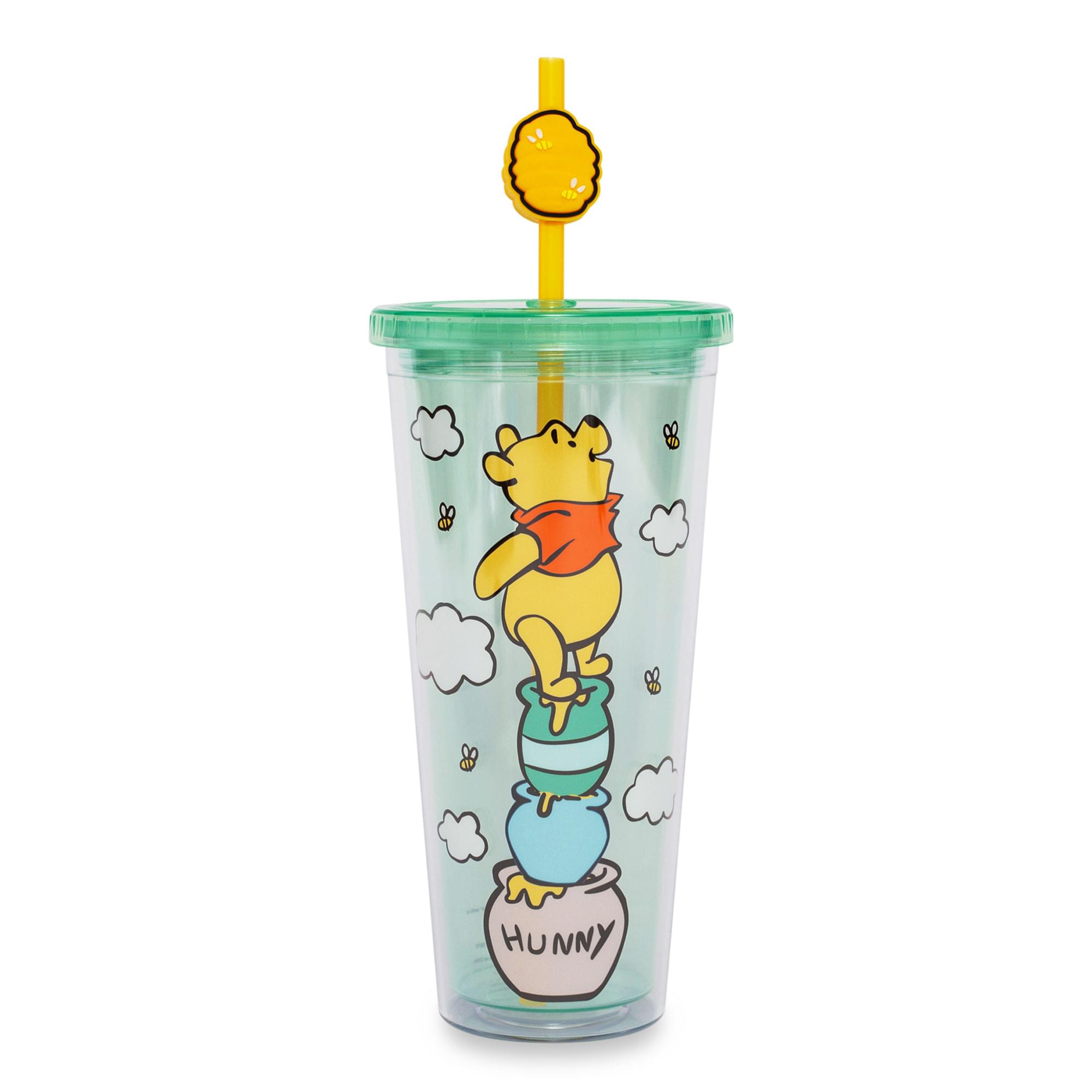 Disney - Winnie the Pooh Hunny Pot Carnival Cup With Lid and Straw | Hold 24 Ounce - Blue