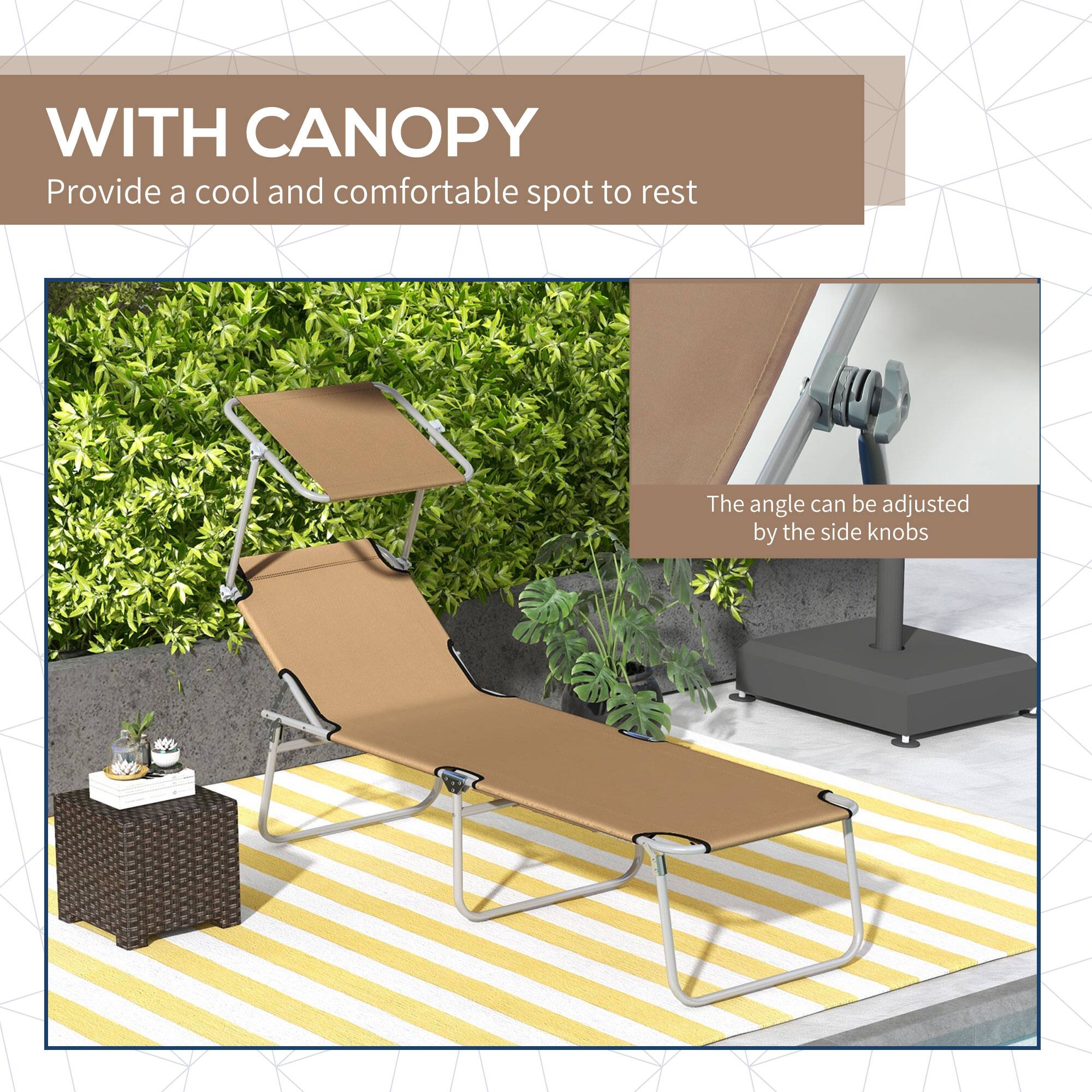 WITH CANOPY  
Provide a cool and comfortable spot to rest  

The angle can be adjusted by the side knobs