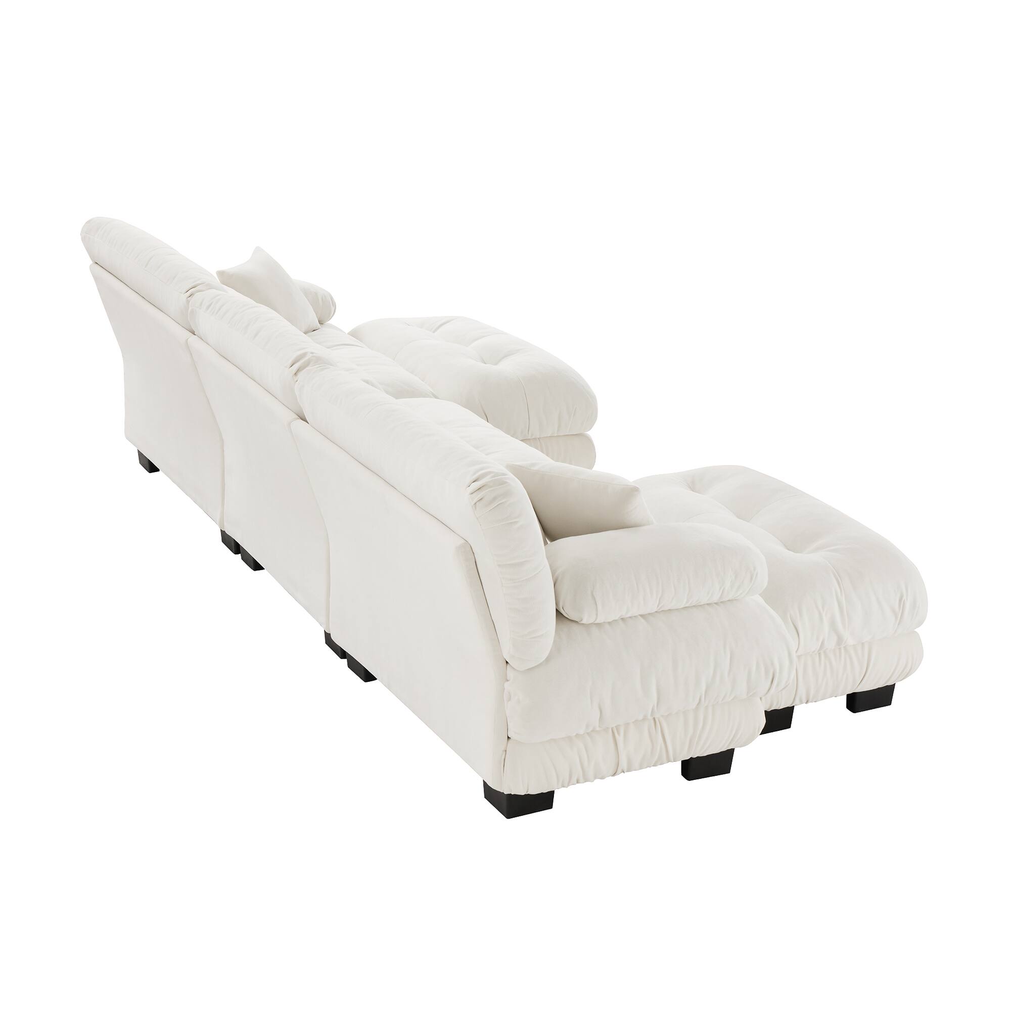 Alt View 8. LOVMOR - Chenille Modular Sectional Couch U Shaped Deep Seat Compressed Pack For Living Room Plush Cozy Lounge Home Den - White.