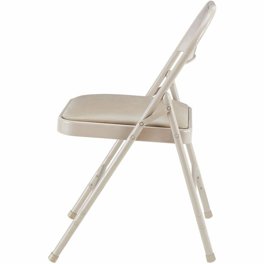 Angle. Lorell - Lorell Padded Seat Folding Chairs Beige Color Vinyl Material Frame Steel 4 / Carton - Beige.