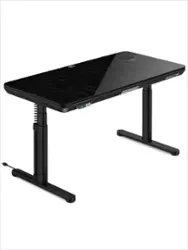 ErgoAV - Height Adjustable Standing Desk with Integrated Power Management - Galaxay Glass - Front_Zoom