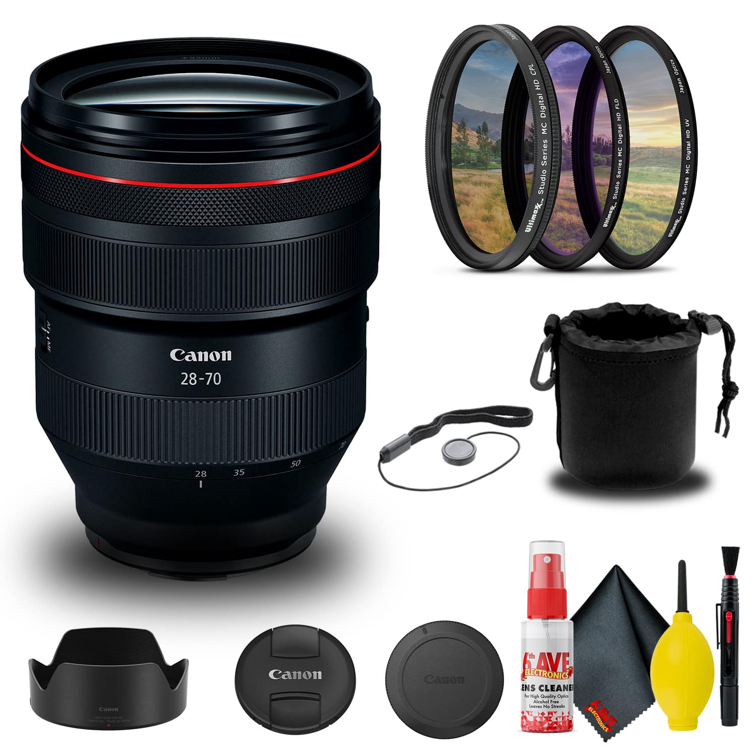 Canon - RF 28-70mm f/2L USM Lens (2965C002) + Lens Pouch + UV Filter + More (International Version) - Black w/ Lens Bundle