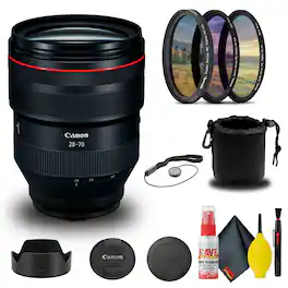 Canon - RF 28-70mm f/2L USM Lens (2965C002) + Lens Pouch + UV Filter + More (International Version) - Black w/ Lens Bundle