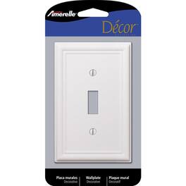 AMERELLE - Chelsea 1 gang Stamped Steel Toggle Wall Plate 1 pk - White