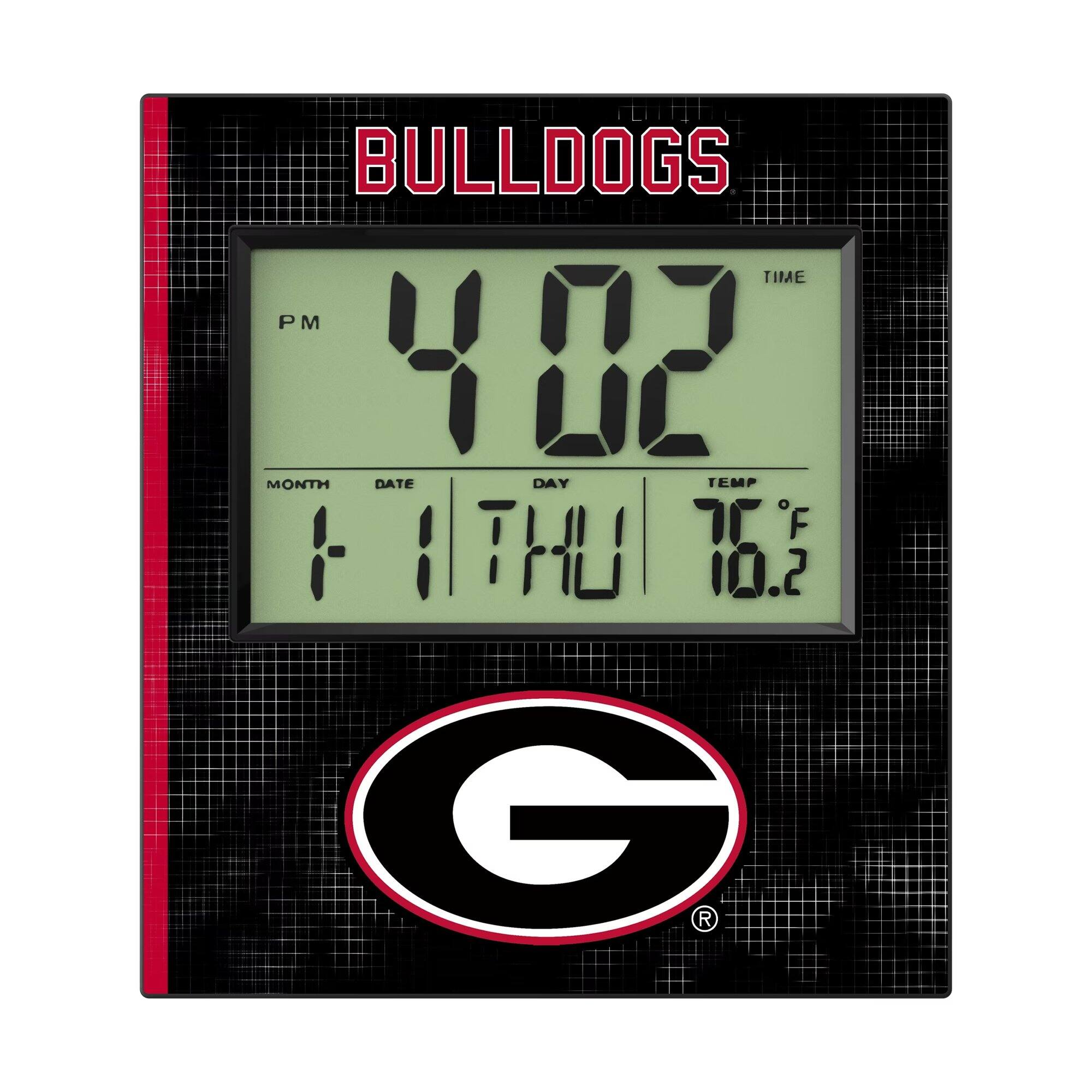 BULLDOGS TIME PM 4:02 MONTH DATE DAY TEMP F 1 1 THU 76.2 G