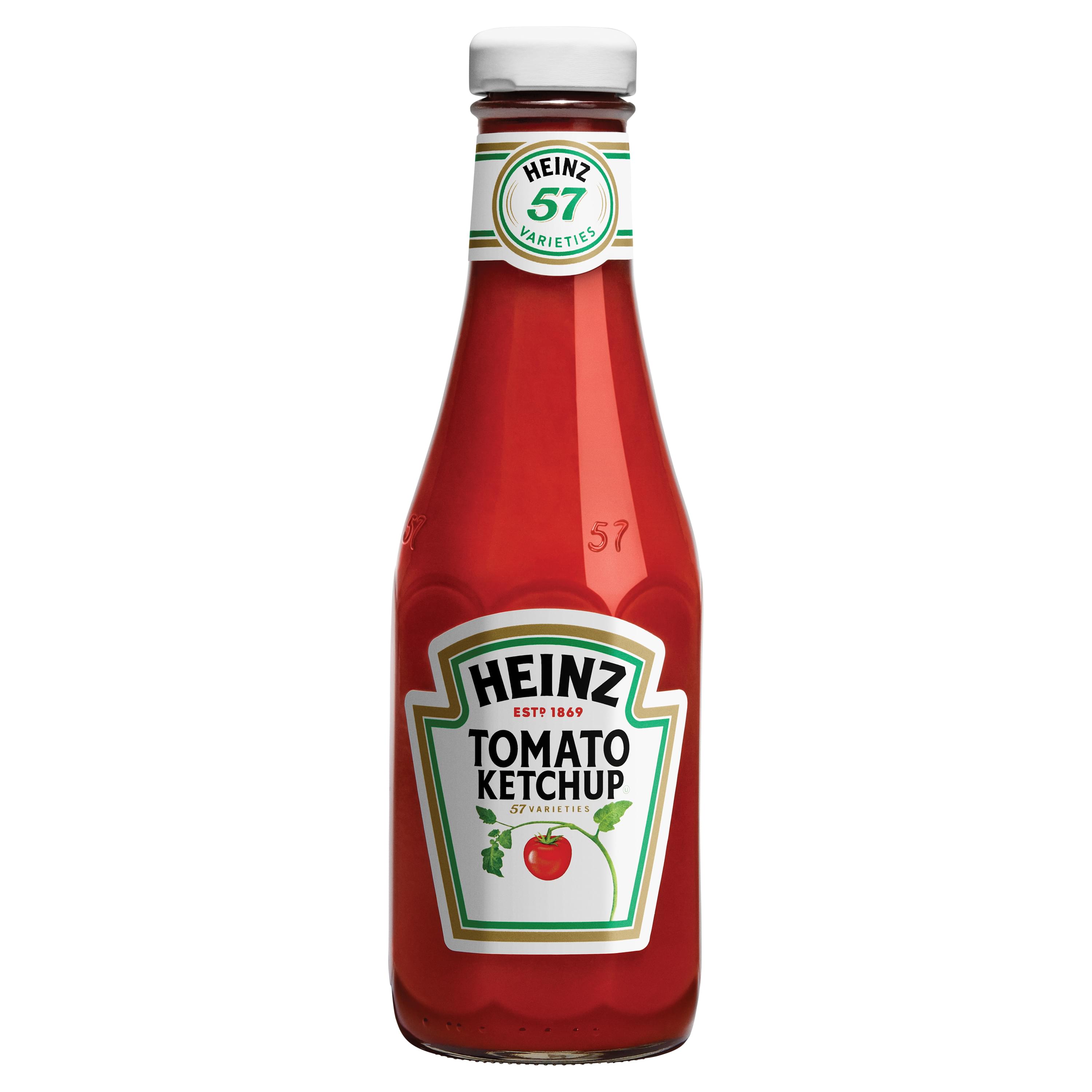 HEINZ 57 VARIETIES  
HEINZ EST 1869  
TOMATO KETCHUP  
57 VARIETIES