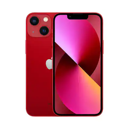 Front. Apple - iPhone 13 A2482 (Fully Unlocked) 256GB Bundle with Pre-Installed Tempered Glass - Red.