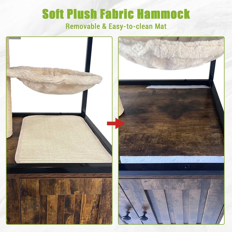 Soft Plush Fabric Hammock  
Removable & Easy-to-clean Mat