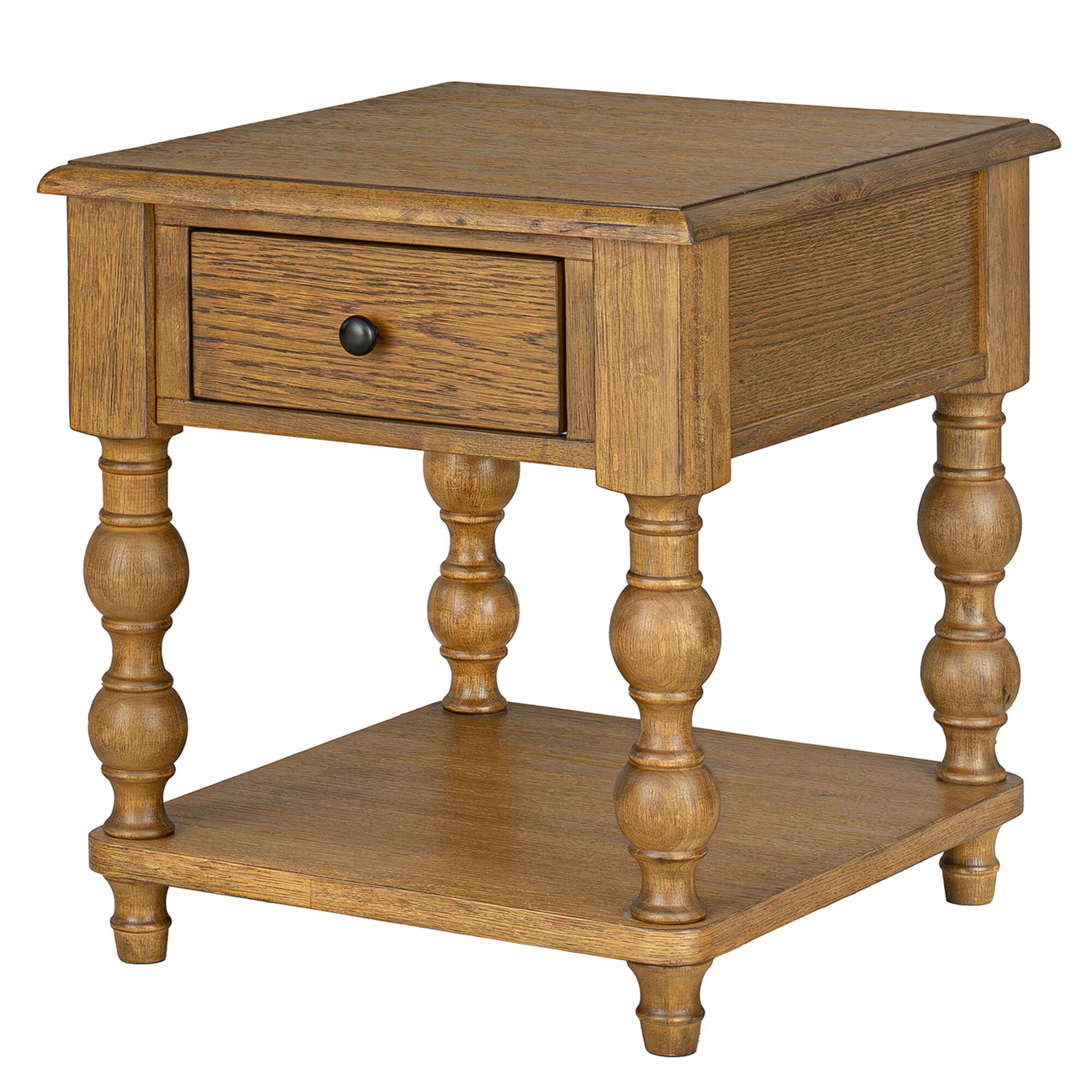 Alt View 7. ROME + OAK - ROME + OAK Stratford Square Wood Coffee Table with Drawers, Natural Oak - Natural Oak.