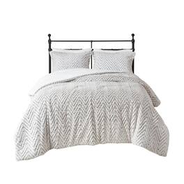 Gracie Mills - Cornelia Brushed Fur Duvet Cover Set - Ivory