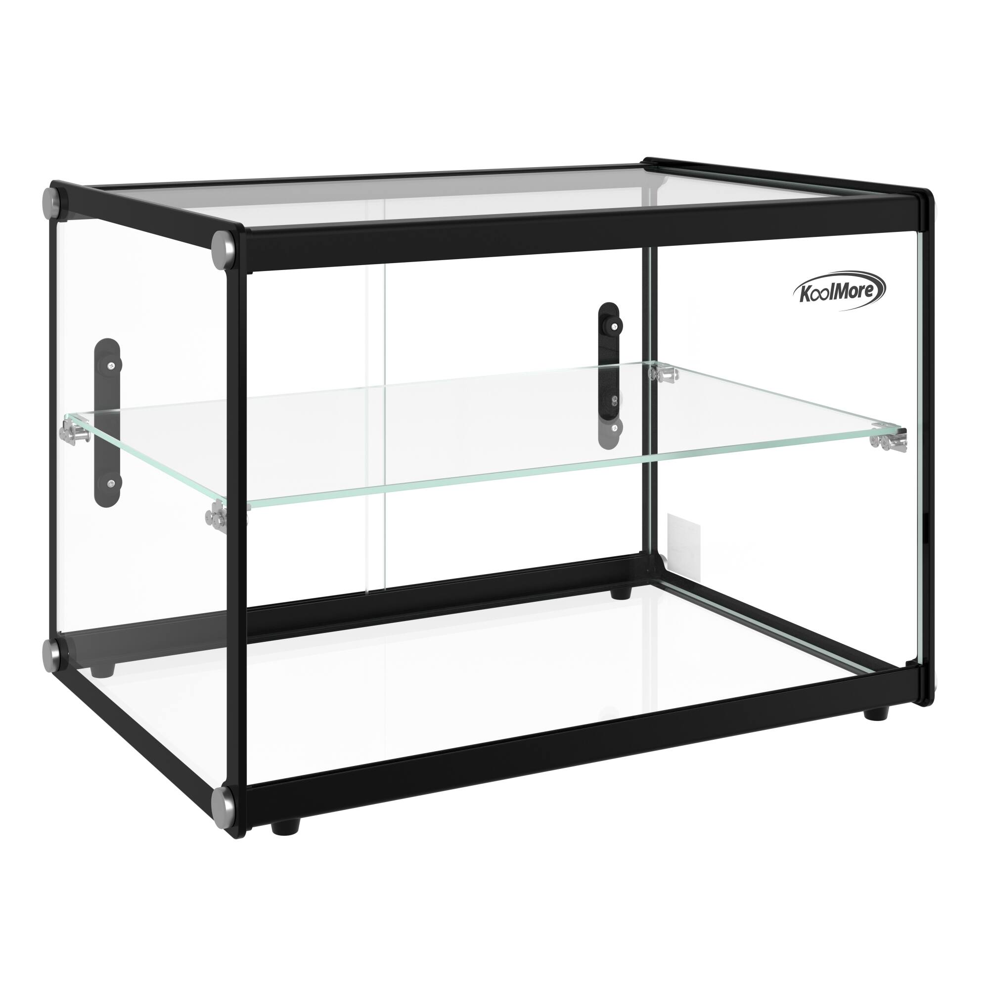 Alt View 2. Koolmore - 22 in. Tiered Pastry Display Case With Shelf and Sliding Door  ETL Certified, 2.2 cu. ft. Capacity (KM-DC-2CSBK) - Black.