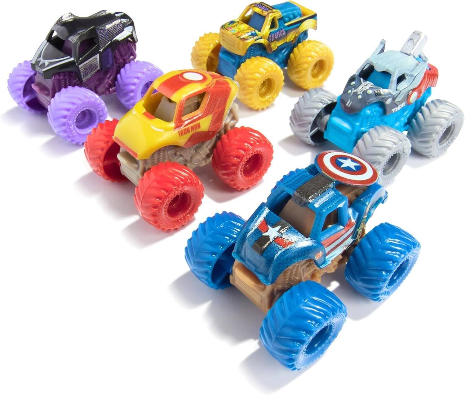 Monster Jam Marvel Mini 5 Pack Trucks, 1:87 Scale, Iron Man