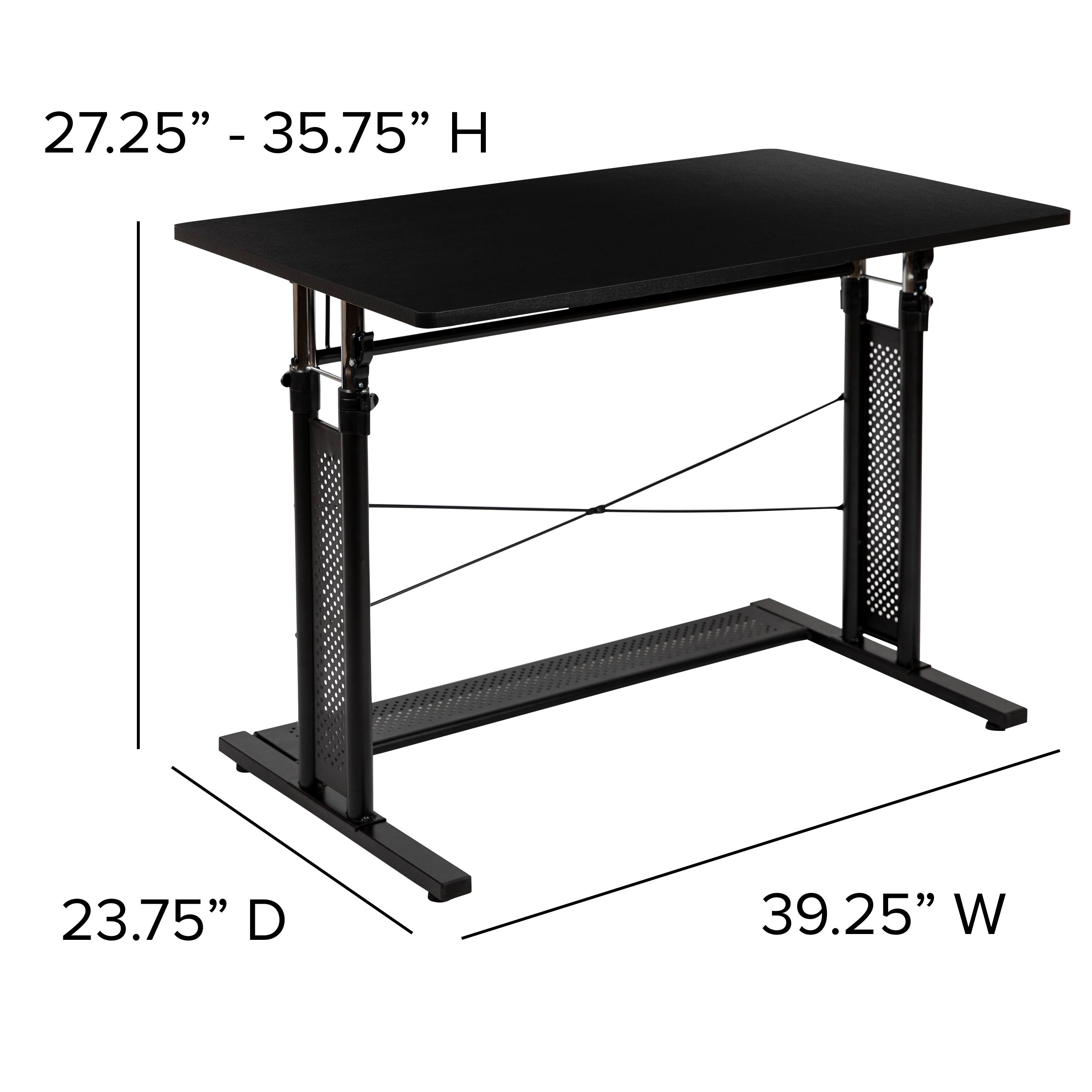27.25" - 35.75" H  
23.75" D  
39.25" W