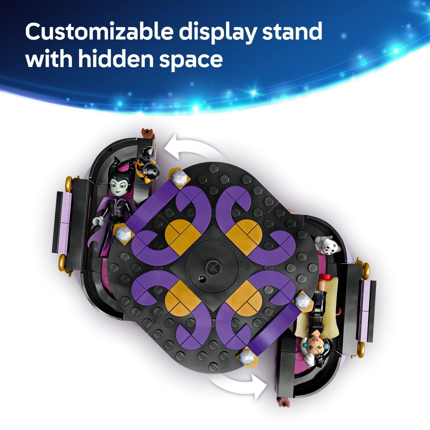 Customizable display stand with hidden space.
