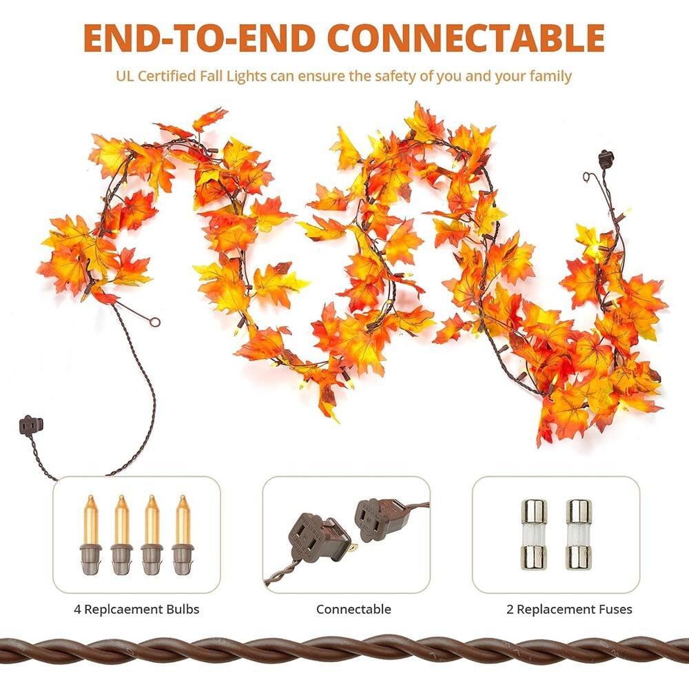 END-TO-END CONNECTABLE  
UL Certified Fall Lights can ensure the safety of you and your family  

4 Replacement Bulbs  
Connectable  
2 Replacement Fuses