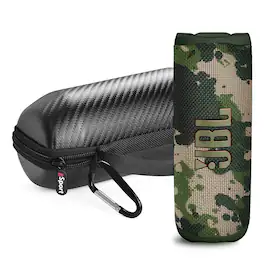 JBL - Flip 6 Waterproof Portable Speaker with gSport Carbon Fiber Case (Camo) - Camouflage