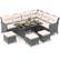 Front. Costway - 7 PCS Patio Dining Furniture Set PE Rattan Sectional Sofa Set with Soft Cushions - Mix Gray,Off White.