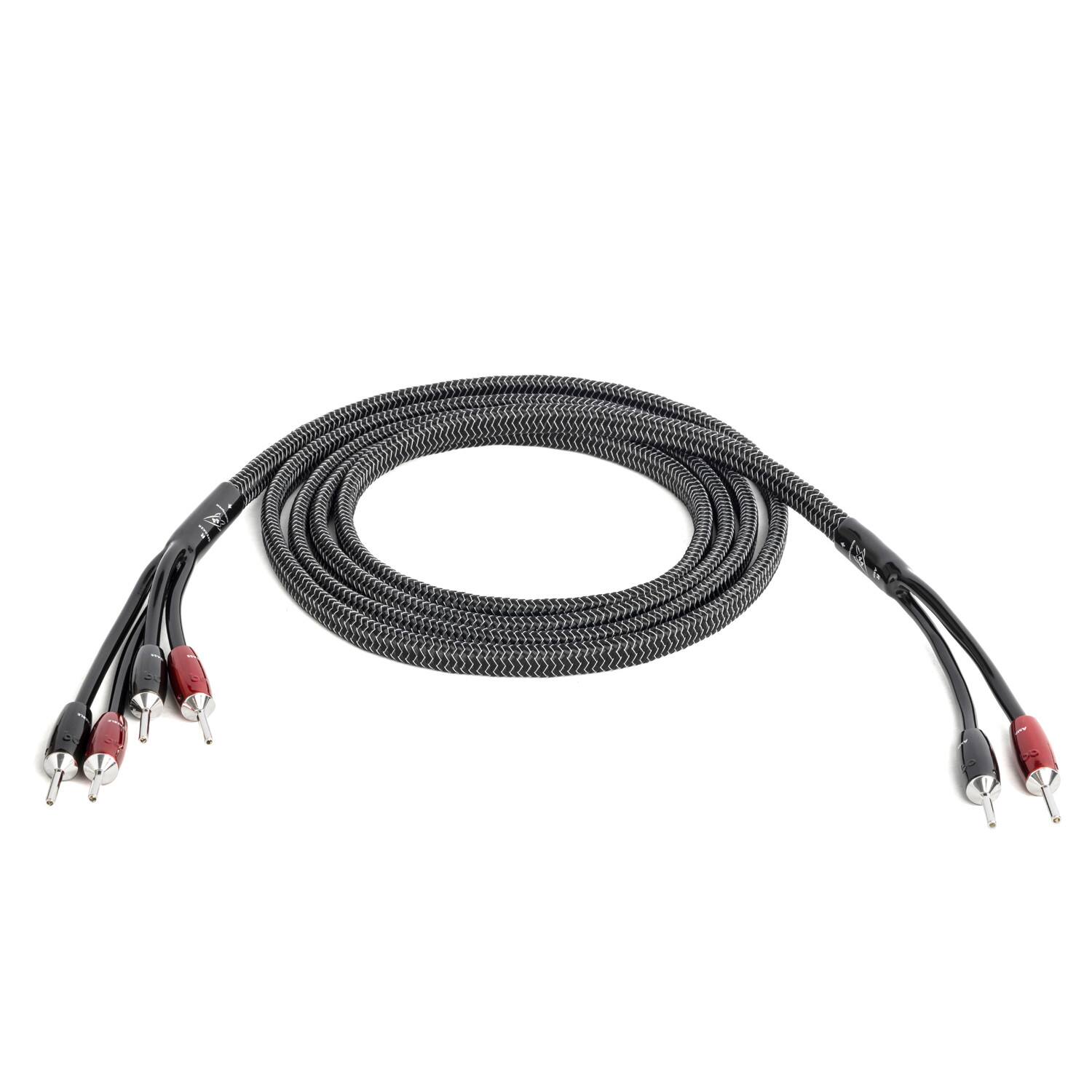 Alt View 27. AudioQuest - Rocket 44 Single BiWire 13' Analog Speaker Cable w/ SureGrip 500 Connectors with Banana to Banana Connectors - Silver on Black.